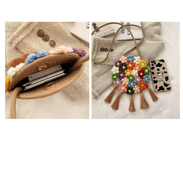 Ethnic Fluffy Bag For Women, Fashion Trend, Floral Small Round Bag, Stylish And Versatile, Can Be Worn On One Shoulder Or Cross-body - Image 29