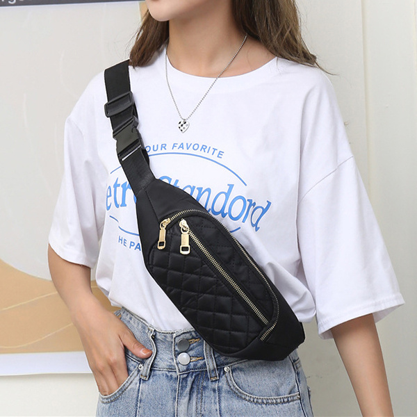 Rhombus Fanny Packs For Women Crossbody Waist Bags For Sports Hiking Cycling Running - Image 3