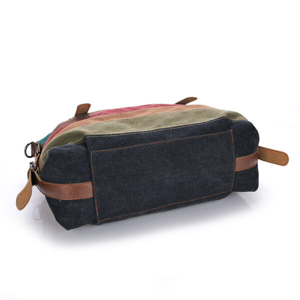 KVKY Brand Fashion Canvas Bag Brand Women Handbag Classic Patchwork Casual Female Shoulder Bags Striped Rainbow Purse Pouch - Image 9