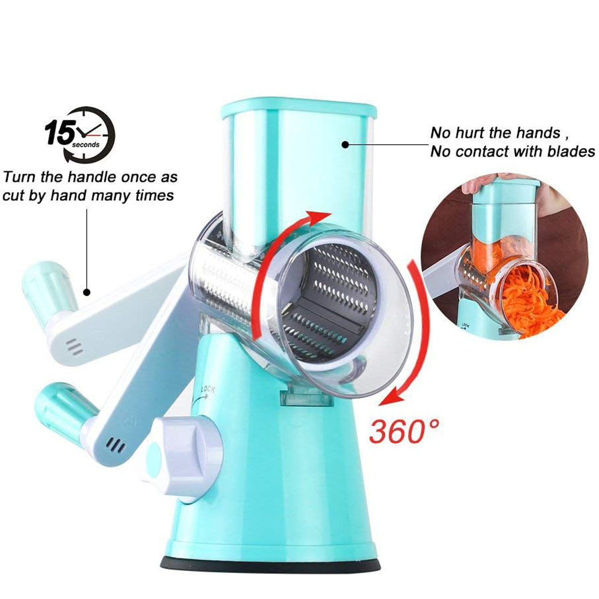 Manual Kitchen Accessories Multifunctional Round Mandoline Potato Slicer Vegetable Cutter Slicer Cheese Kitchen Gadgets - Image 8