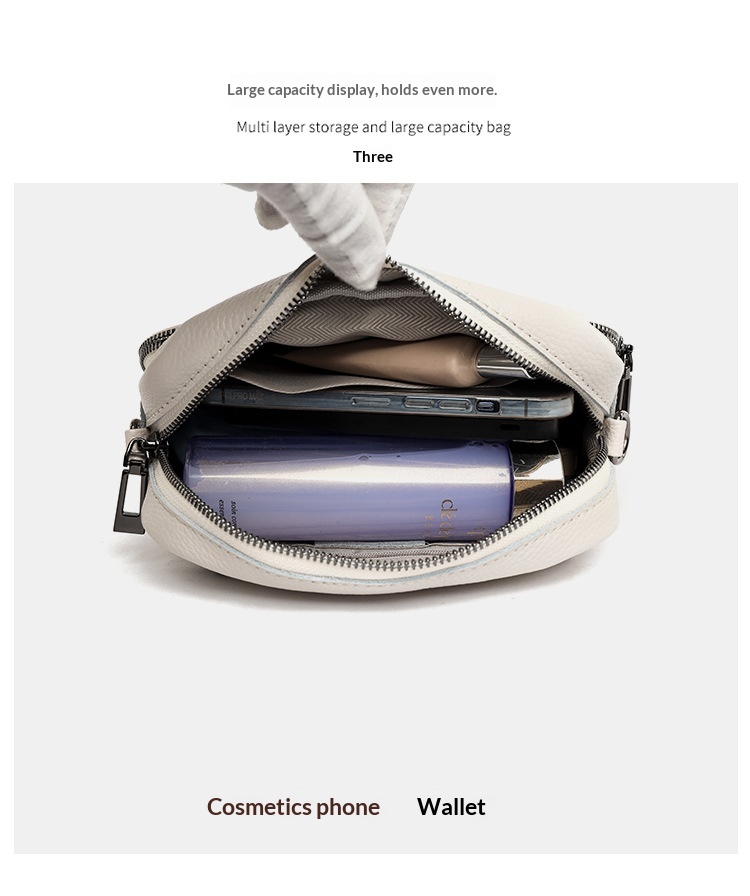 Genuine Leather Womens New Trendy Fashionable Versatile Single-shoulder Bag - Image 15