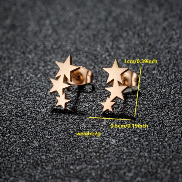 Fashionable Geometric Minimalist Star Earrings - Image 11