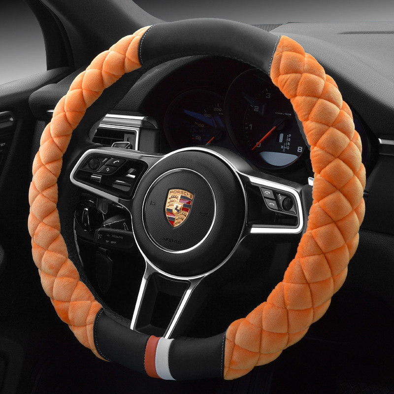 Universal Car Steering Wheel Cover Winter Decoration Cute 38cm Plush Footprint Auto Automobile Vehicle Steering Wheel Protector - Image 13