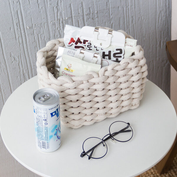 Nordic Wind Hand-woven Thick Cotton Rope Storage Box Simple Storage Basket - Image 10