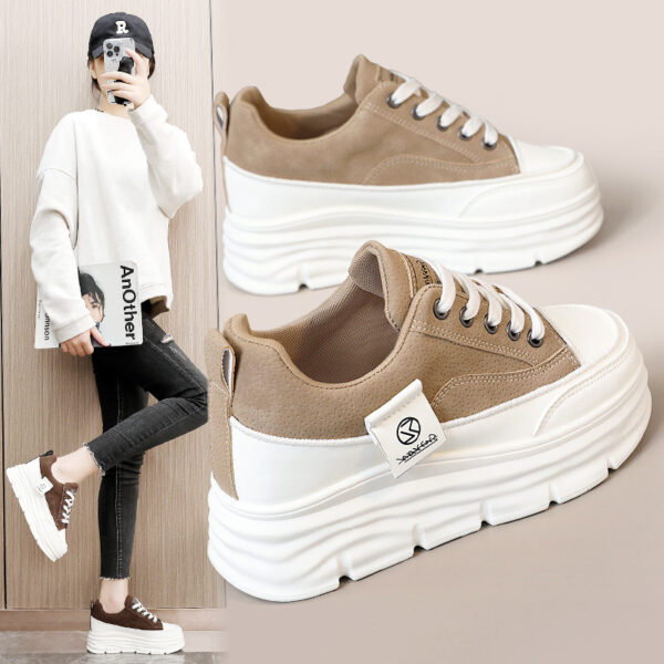 Women's Hidden-Heel Thick-Soled Durable All-Match Breathable Sneakers - Image 4