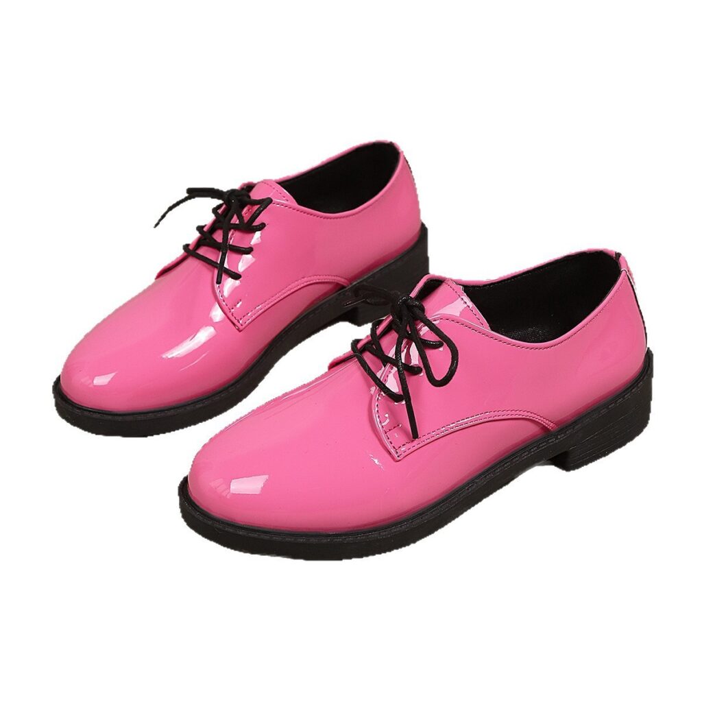 Women's Fashionable Retro Plus-Size Lace-Up Flat Shoes