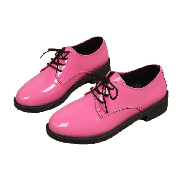 Women's Fashionable Retro Plus-Size Lace-Up Flat Shoes - Image 3