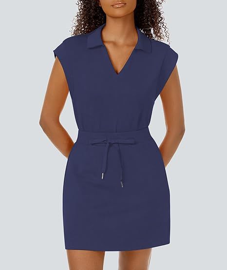 Casual Covered-Sleeve Lapel Shirt And Summer Sports Skirt Set - Image 27