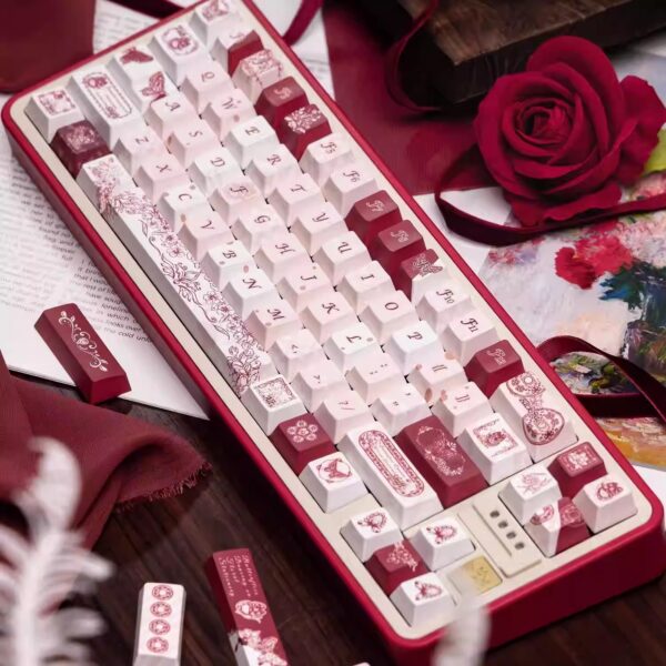 Butterfly Flower Note Original PBT Five-sided Dye-sublimation Mechanical Keyboard Keycaps - Image 5