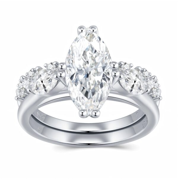 Engraved With Top-quality Moissanite, This Luxurious And Fashionable Minimalist Jewelry Set Features Exquisite Silver Accessories For Ladies. Made Of S925 Silver With Electroplated Platinum.