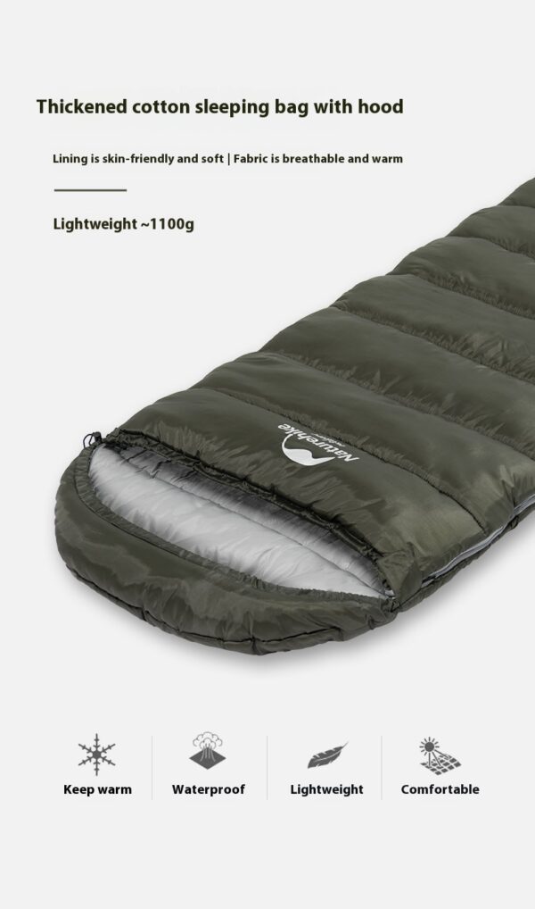 Naturehike Series Envelope Hooded Sleeping Bag Outdoor Camping Autumn And Winter Cold-proof Double - Image 13