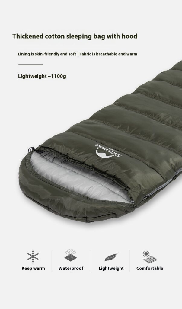 Naturehike Series Envelope Hooded Sleeping Bag Outdoor Camping Autumn And Winter Cold-proof Double