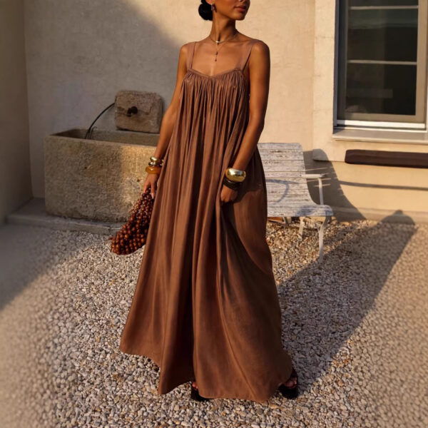 French-style Elegant Pleated Slip Dress