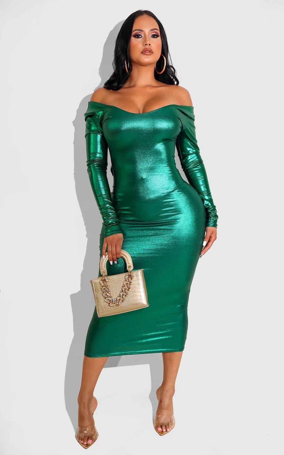 Fashionable Solid-Color Halterneck Off-Shoulder Womens Dress - Image 15
