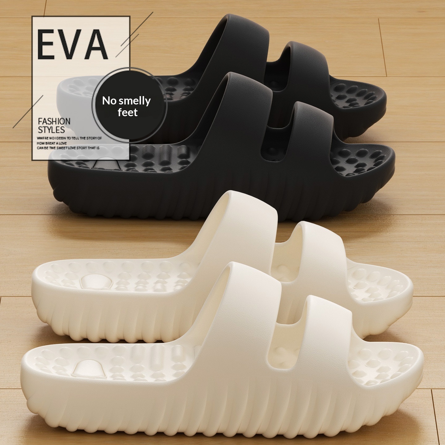 Thick-soled Massage Slippers Indoor Home Use Non-slip And Quiet EVA Material Deodorizing - Image 1