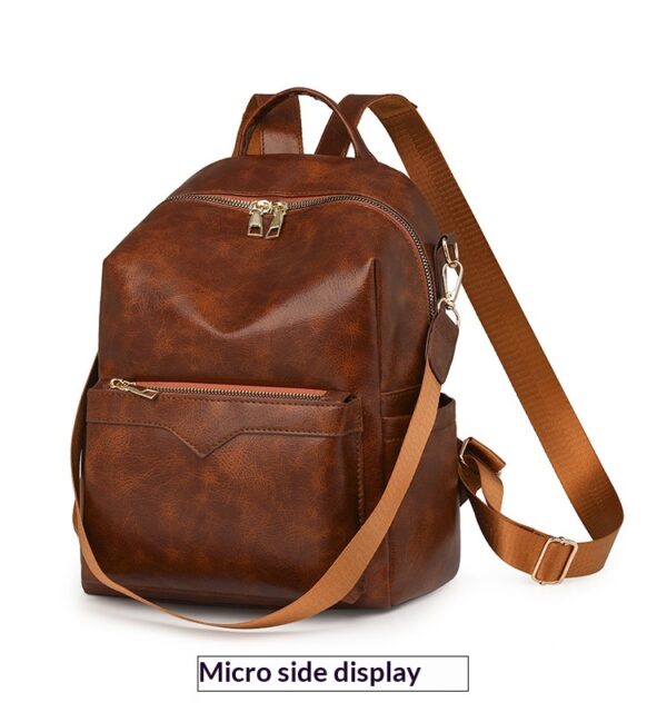 Korean-style Soft PU Large-Capacity Versatile SpringSummer New Arrival Womens Travel Backpack - Image 13