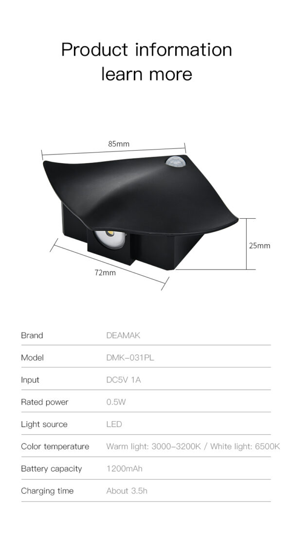 Wireless USB Rechargeable Decor Wall Lamp Human Body Sensing Home Decor Night Lights Bedroom Porch Balcony Corridor Decor Lamps - Image 13