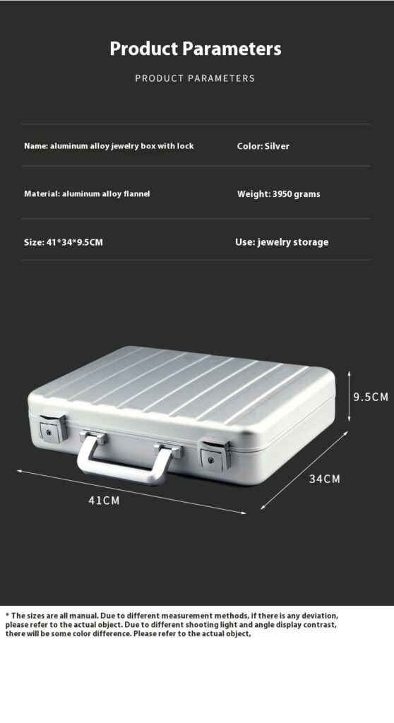 Portable Handheld Aluminum Alloy Jewelry Box