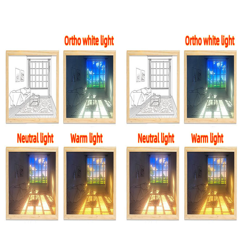 Illuminated Picture LED Decorative Light Painting Bedside Picture Style Creative Modern Simulate Sunshine Drawing Night Light Gift - Image 100