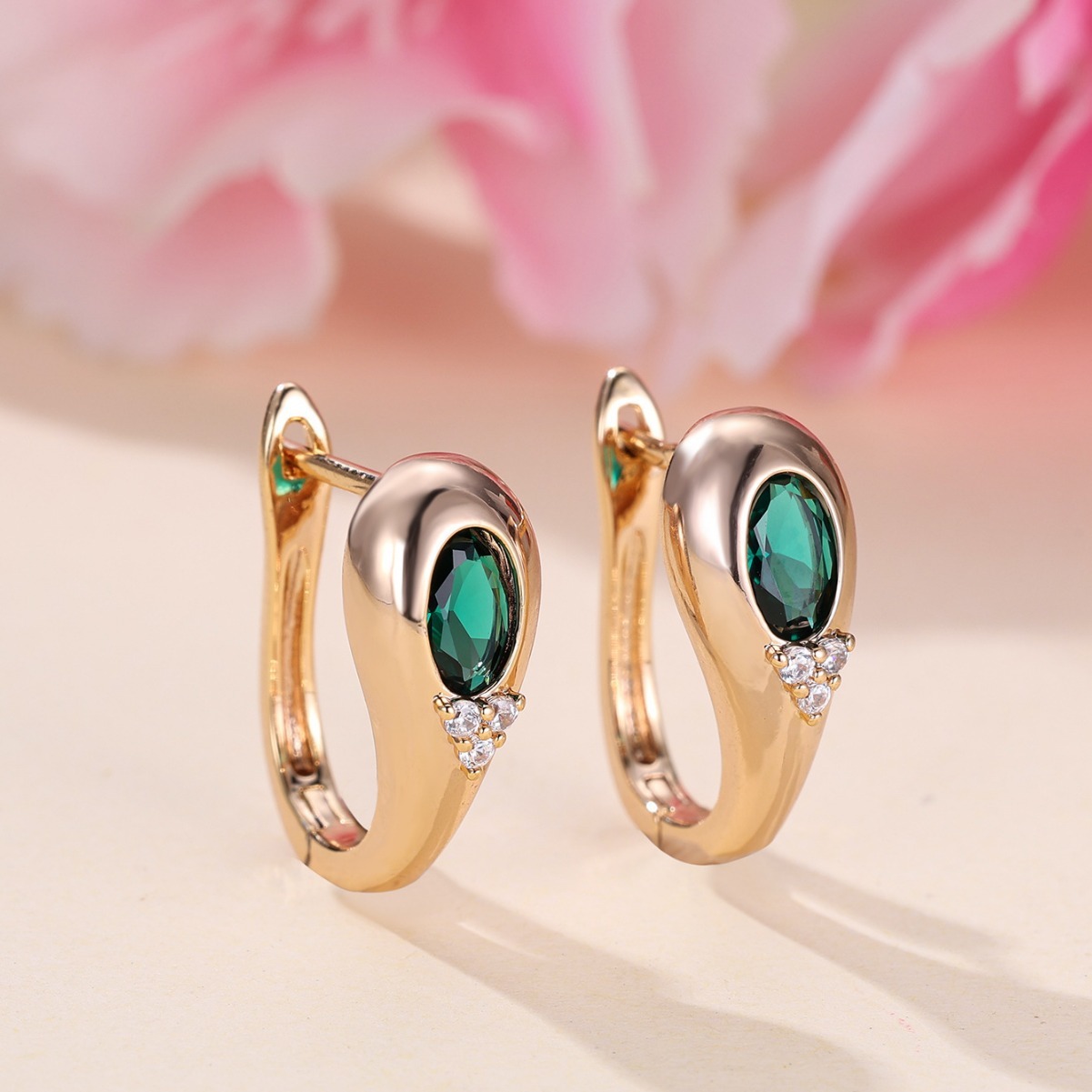 Emerald-cut Diamond With White Diamond Ear Clips - Image 1