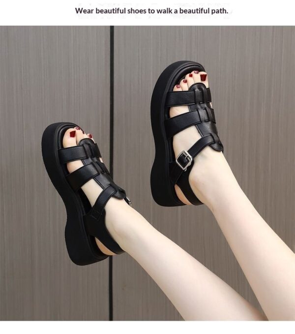 One-strap Open-toe Sandals With A Rubber Mid-heel - Image 21