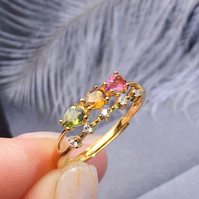 Womens Simulated Colorful Ruby Open End Ring - Image 1