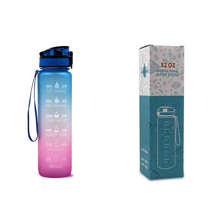 1L Tritan Water Bottle With Time Marker Bounce Cover Motivational Water Bottle Cycling Leakproof Cup For Sports Fitness Bottles - Image 24