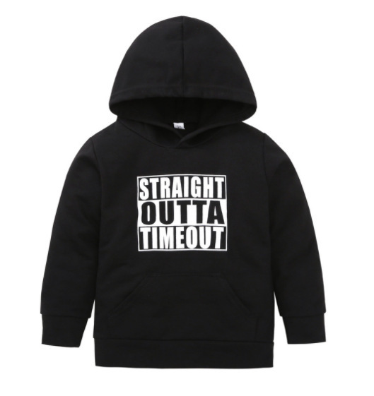 Children's hooded sweater letter top - Image 4
