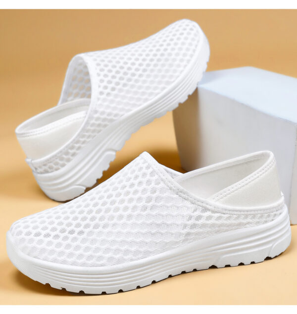 Large Size Lightweight Breathable Mesh Hole Half Slippers - Image 12