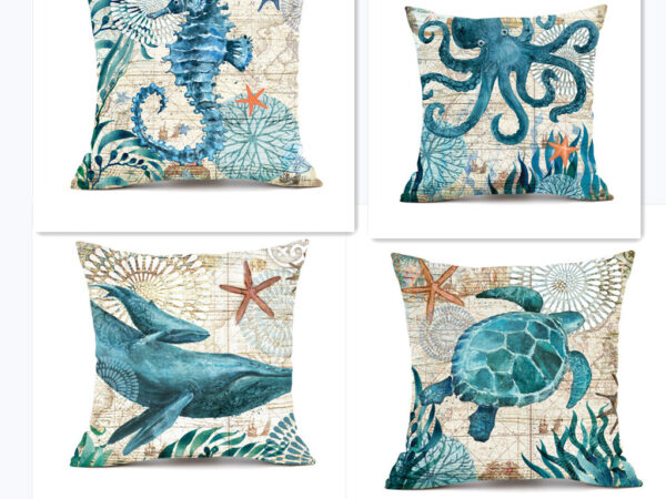 Cushion Covers Sea Turtle Printed Throw Pillow Cases For Home Decor Sofa Chair Seat - Image 16
