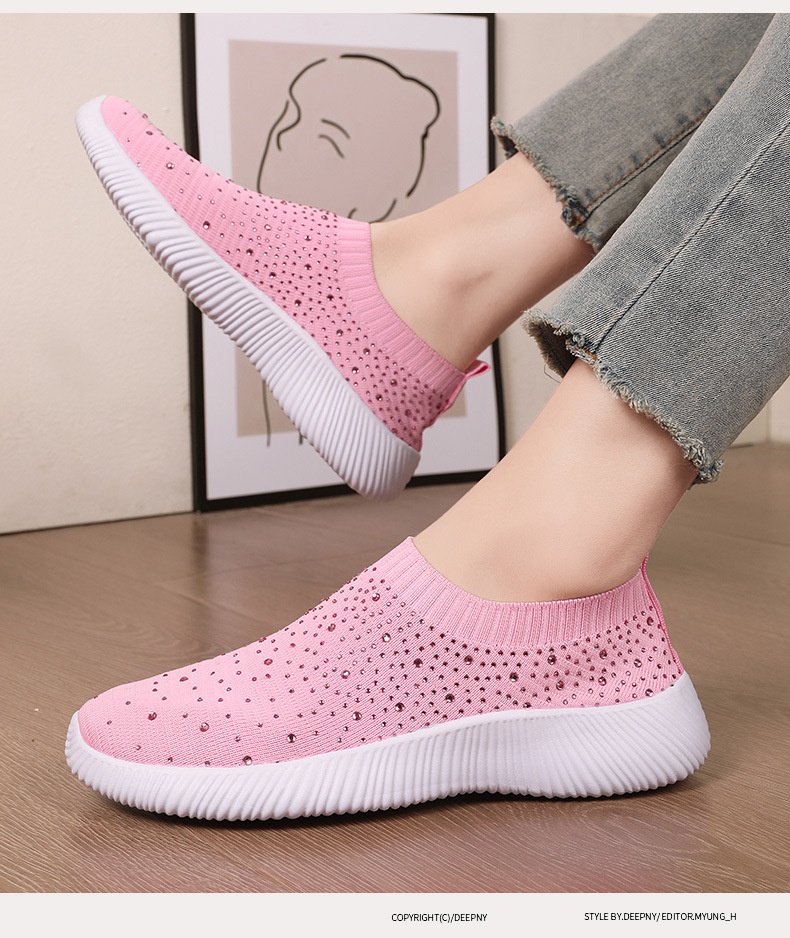 Plus-size Lightweight MD-soled Flyknit Stretchy Casual Shoes