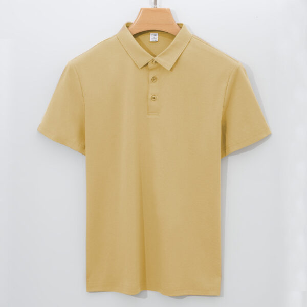 High-end 120-count Double-sided Mercerized Cotton Mens Short-sleeve Polo Shirt - Image 30