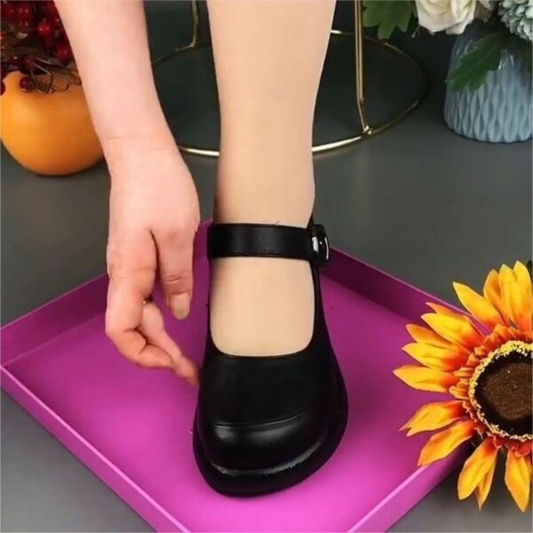 Women's Soft Leather Thick-soled Low-cut Shoes - Image 2