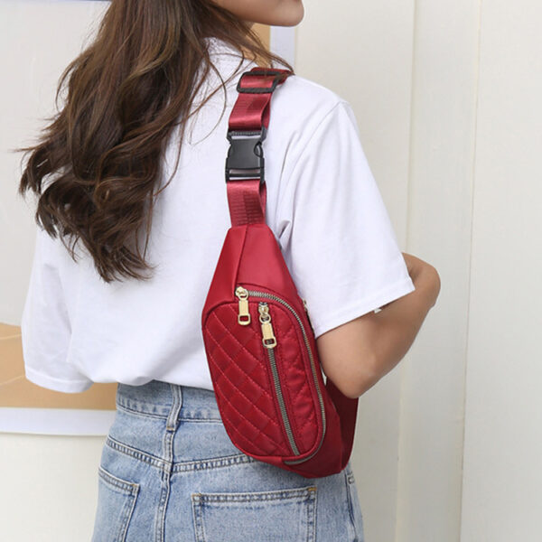 Rhombus Fanny Packs For Women Crossbody Waist Bags For Sports Hiking Cycling Running - Image 6