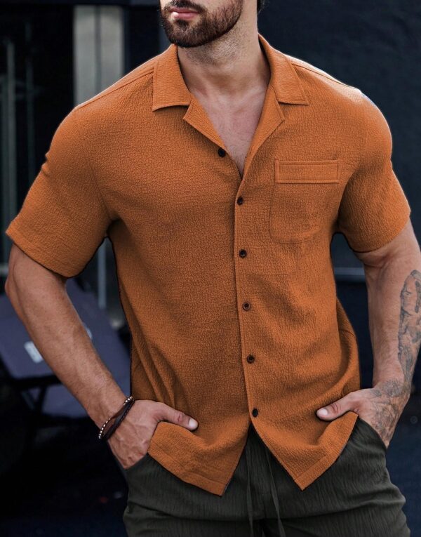 Mens Breathable Wrinkle-Resistant Versatile Semi-Formal Shirt - Image 31