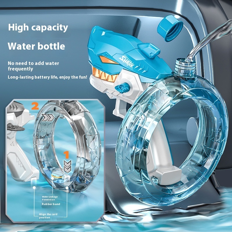 New Shark Electric Water Gun Toys Fully Automatic Continuous Fire Water Gun Large Capacity Beach Summer Children
