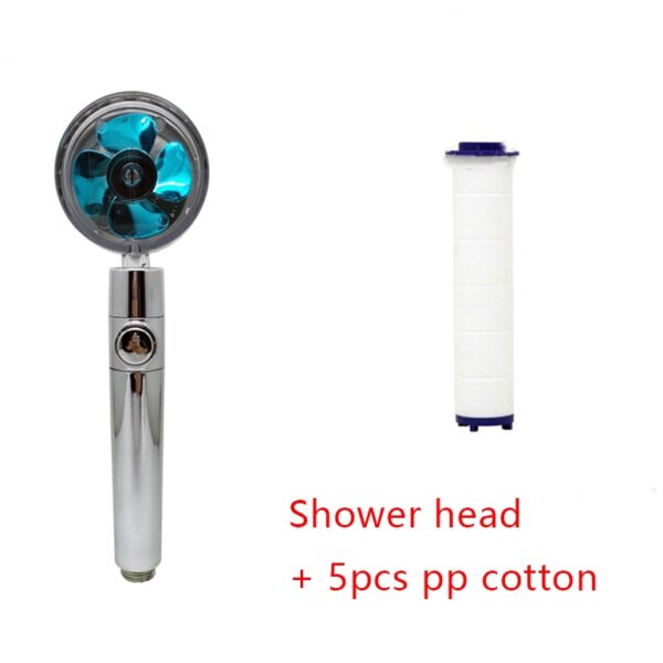 Shower Head Water Saving Flow 360 Degrees Rotating With Small Fan ABS Rain High Pressure Spray Nozzle Bathroom Accessories - Image 39
