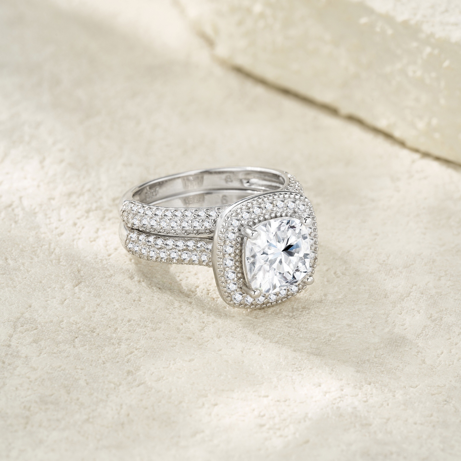 Engraved With Top-quality Moissanite, This Luxurious And Fashionable Minimalist Jewelry Set Features Exquisite Silver Accessories For Ladies. Made Of S925 Silver With Electroplated Platinum. - Image 6
