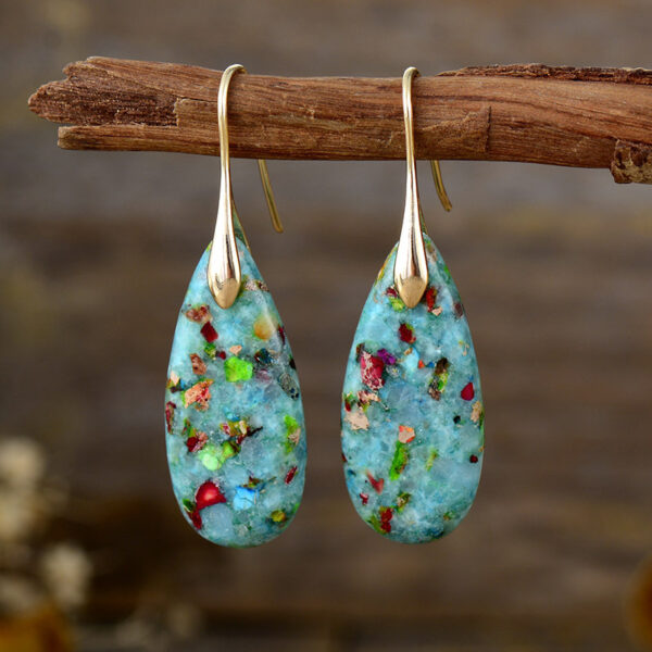 New Bohemian Emperor Stone Water Drop Earrings