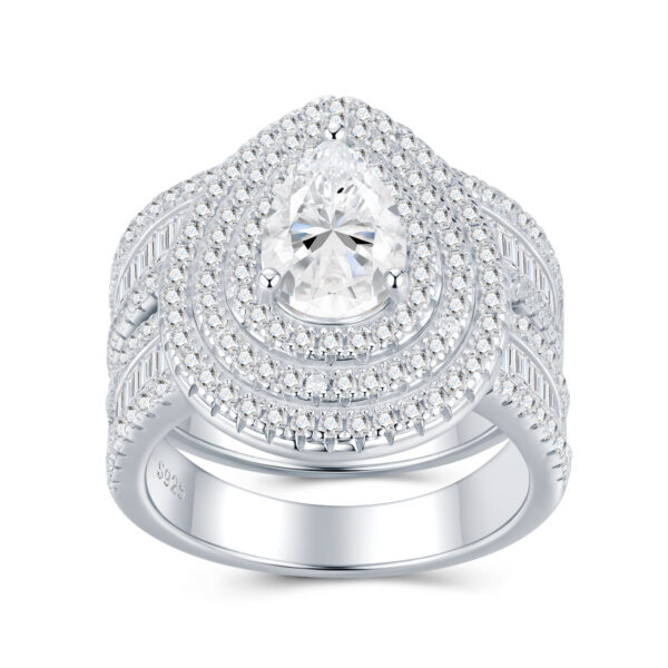 Engraved With Top-quality Moissanite, This Luxurious And Fashionable Minimalist Jewelry Set Features Exquisite Silver Accessories For Ladies. Made Of S925 Silver With Electroplated Platinum. - Image 11
