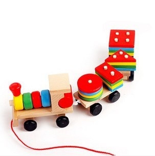 Wooden Train Three-section Tractor Toy Children's Intelligence Puzzle Toys Educational Toys - Image 5