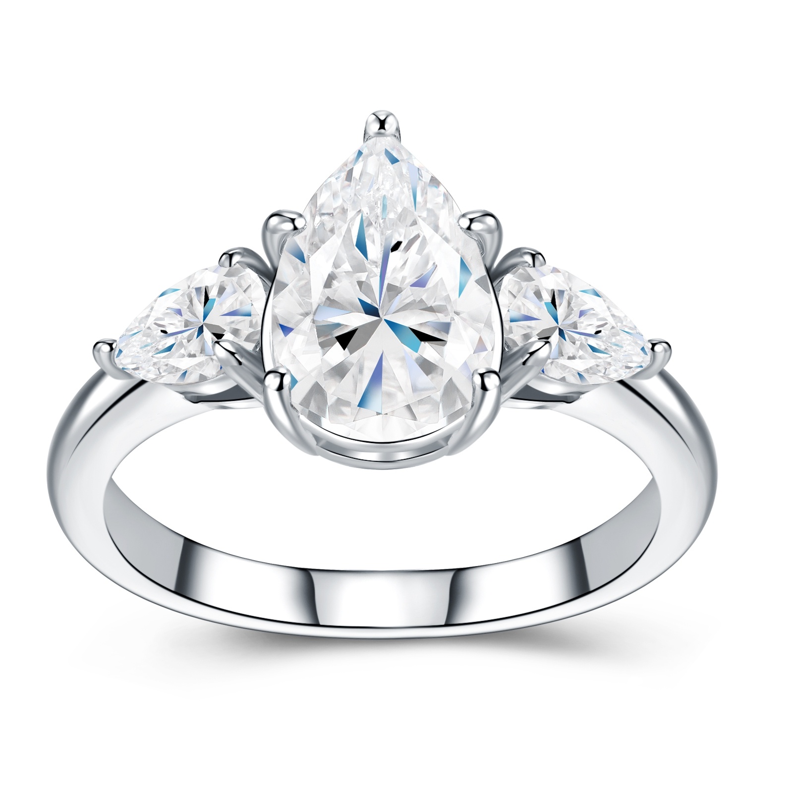 Engraved With Top-quality Moissanite, This Luxurious And Fashionable Minimalist Jewelry Set Features Exquisite Silver Accessories For Ladies. Made Of S925 Silver With Electroplated Platinum. - Image 6