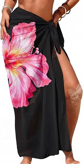 Women's Sheer Sarong High-Slit One-Size Swimsuit Cover-Up - Image 46