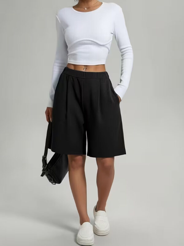 Womens Pants Womens Shorts Casual Loose Solid Color - Image 19