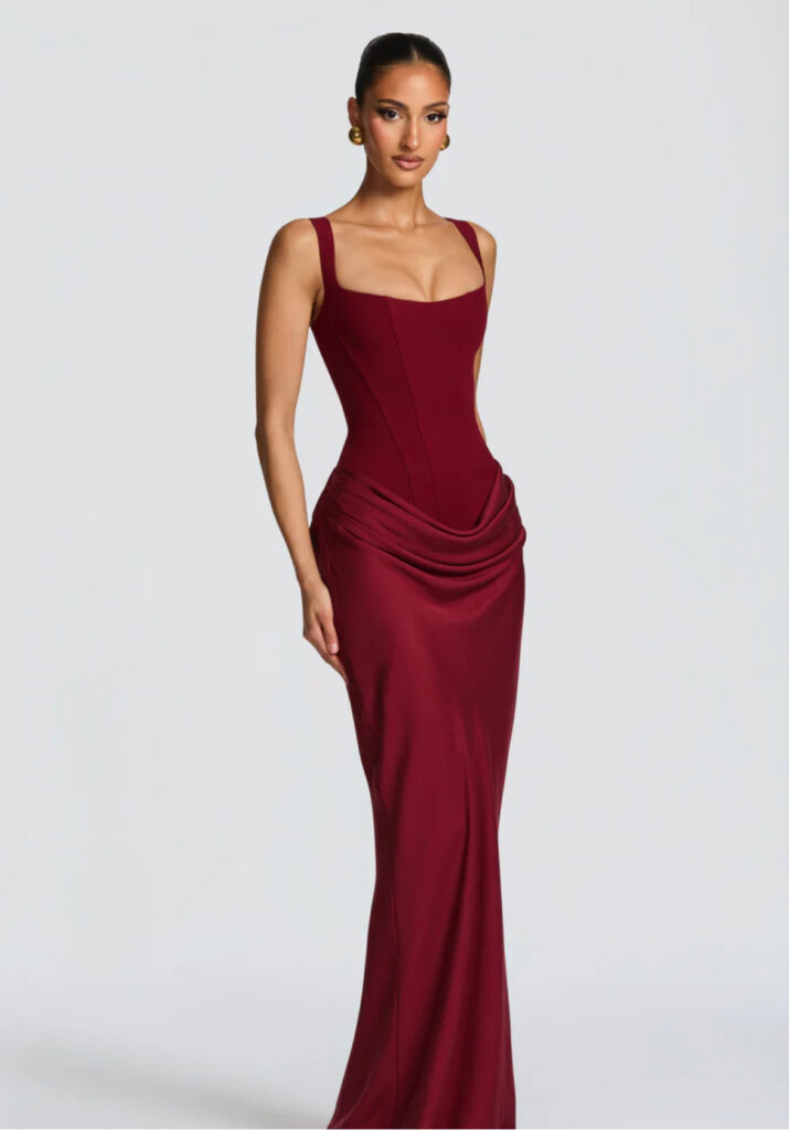Women's Strapless Sleeveless Sheath Maxi Dress