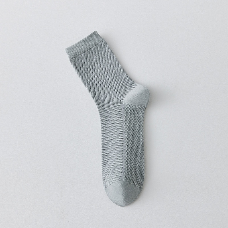 Pure Cotton Breathable Mesh Long Business Socks - Image 14