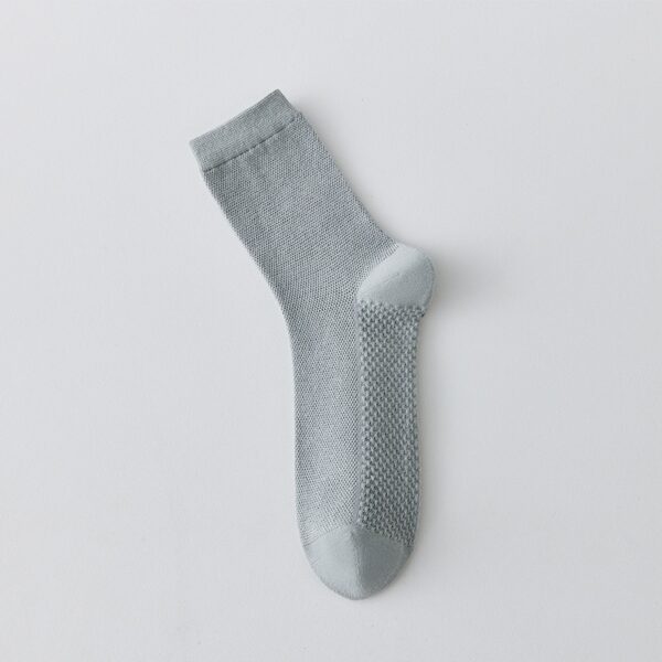 Pure Cotton Breathable Mesh Long Business Socks - Image 9