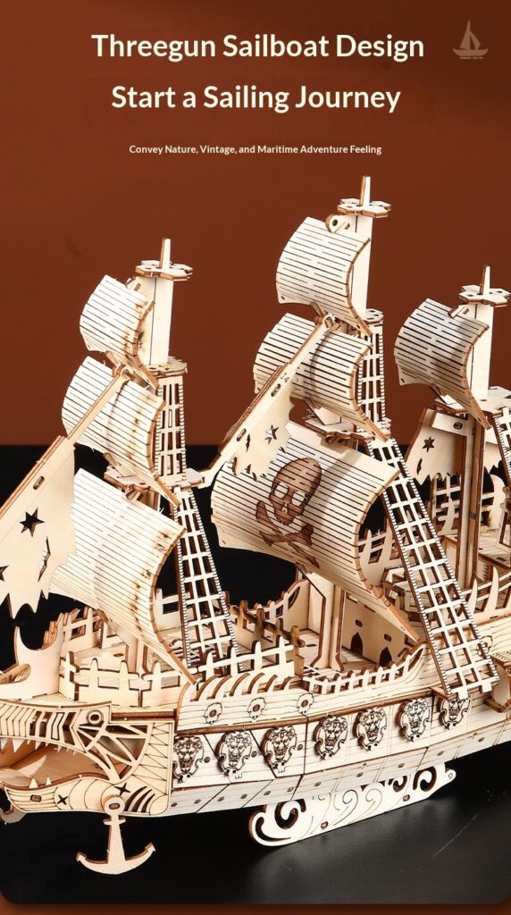 Wooden 3D Puzzle Model Of The Ship Holland In Wood