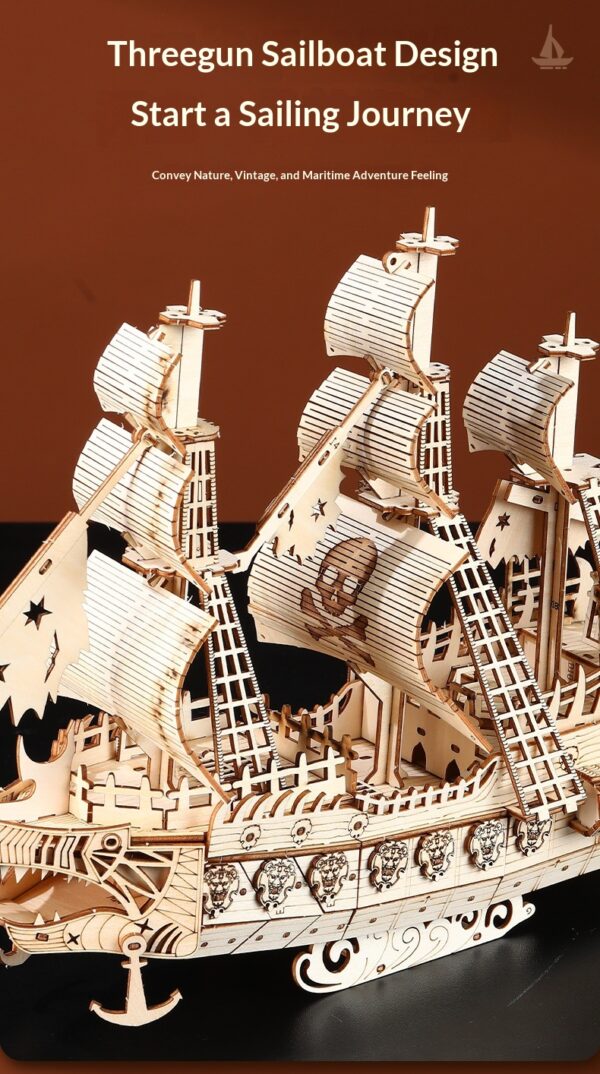 Wooden 3D Puzzle Model Of The Ship Holland In Wood - Image 12