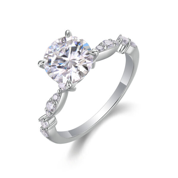 2-carat Luxury Fashion Minimalist Trend Jewelry Silver Ring Set With Top-quality Moissanite, Made Of S925 Silver With Electroplated Platinum. - Image 11